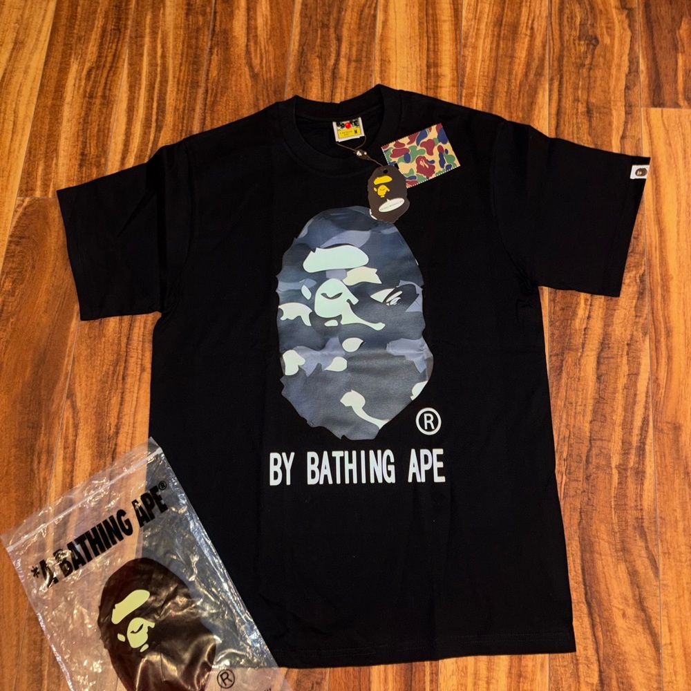 Camo Bape Shirt - Black/Dark Blue